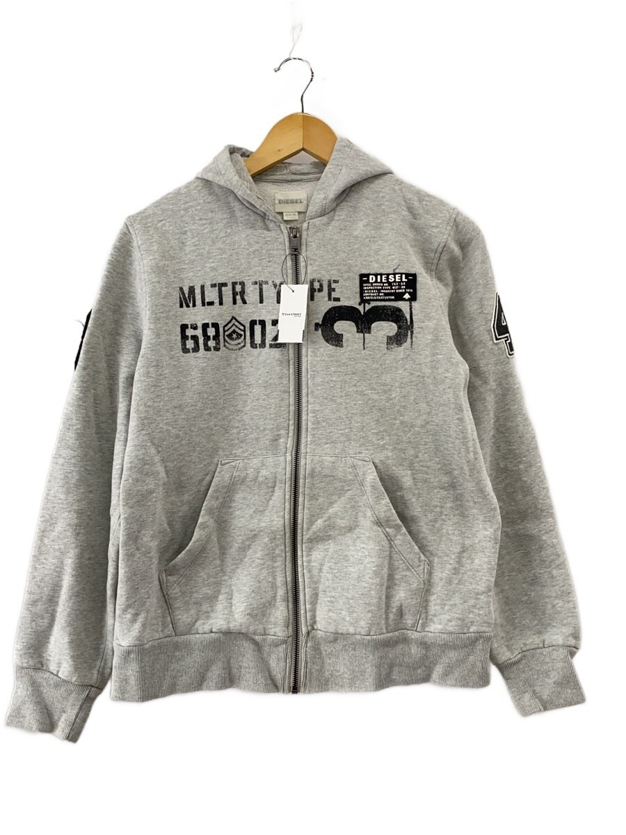 【中古】DIESEL◆白下げ札/紋章/パーカー/16/綿織物/GRY/00j322//【レディース御召しもの】
