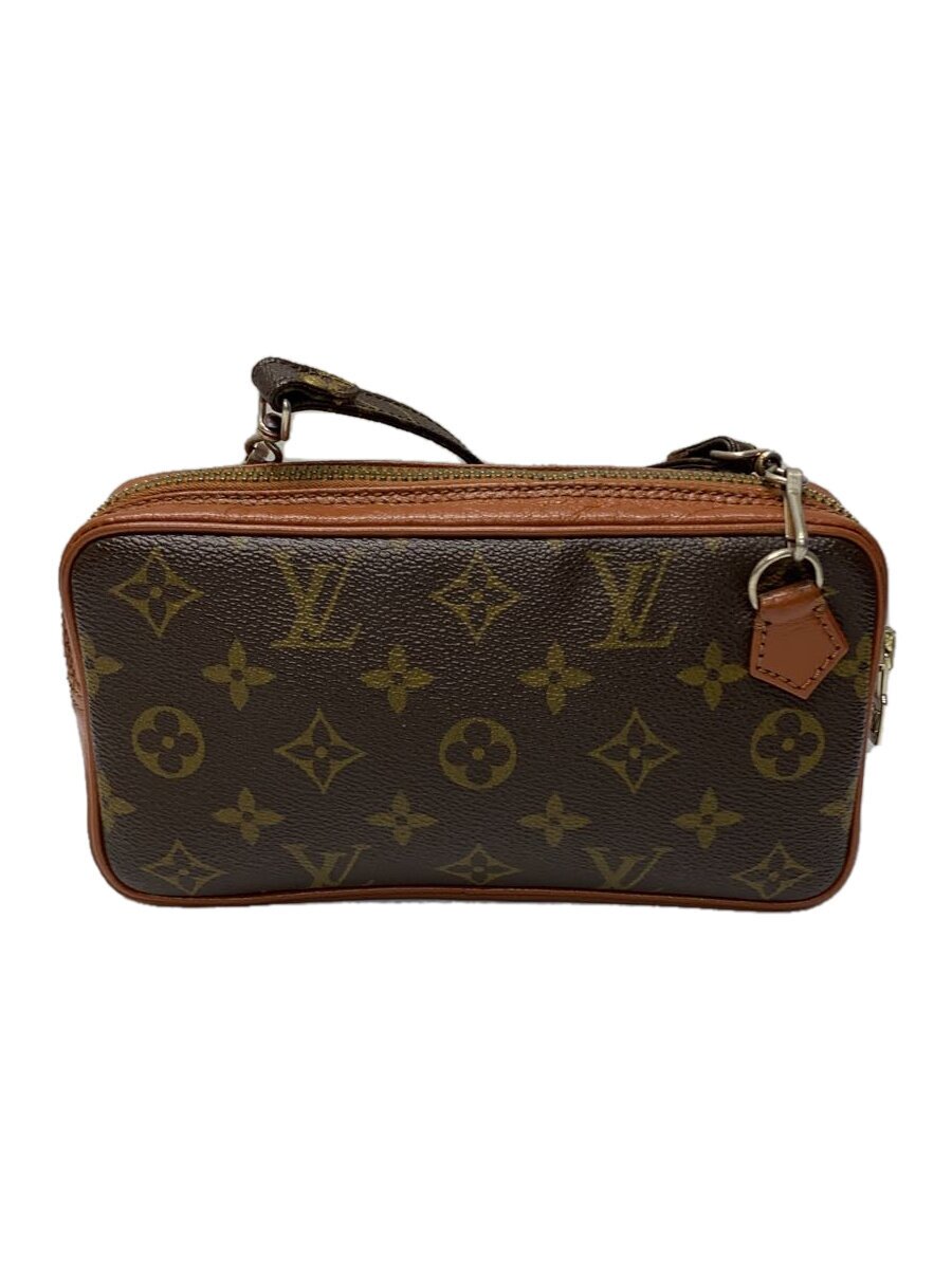 【中古】LOUIS VUITTON◆ポシェット・マルリー・バンドリエール_モノグラム・帆布_BRW/PVC/BRW【御徒面子】