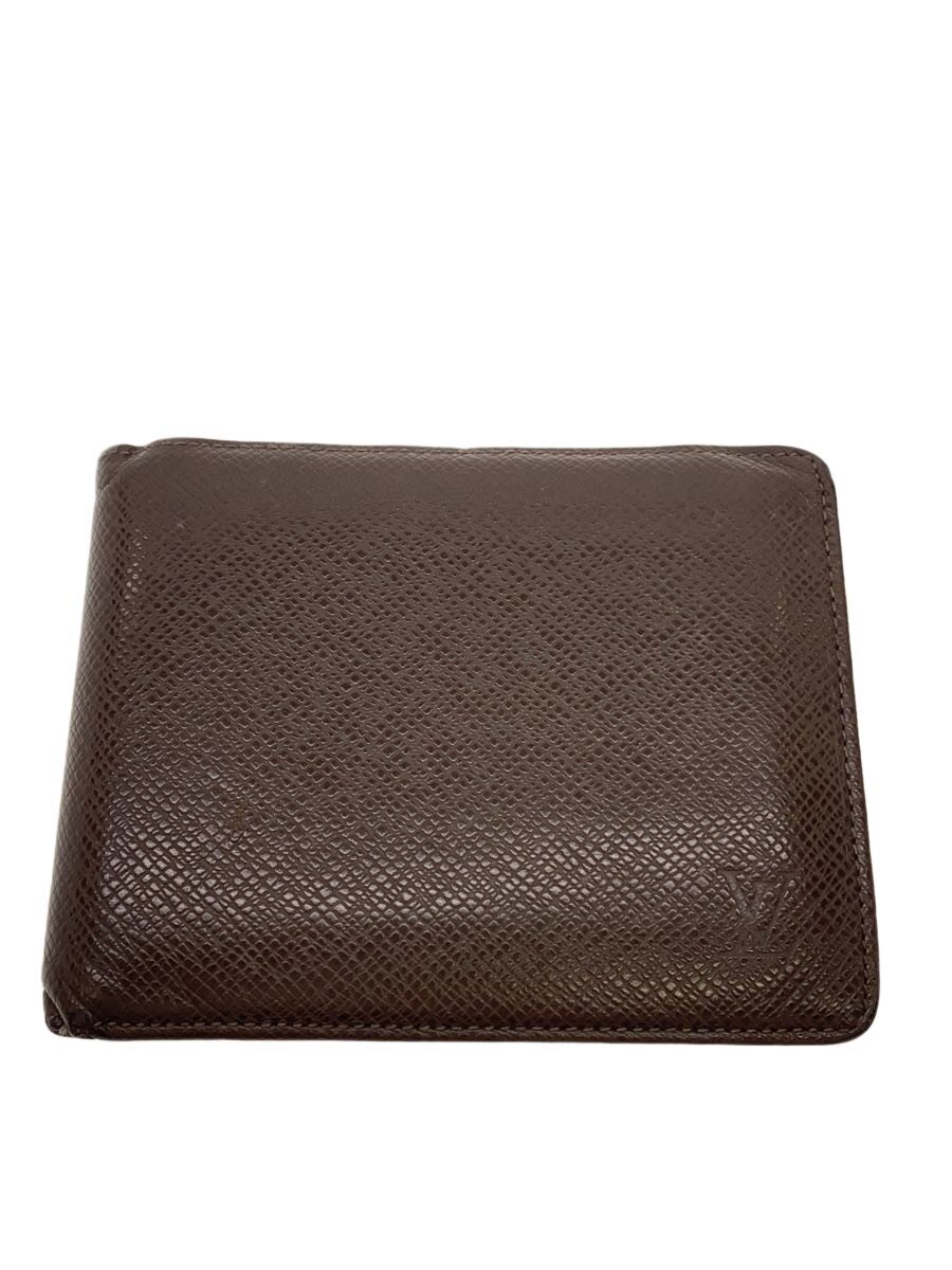 【中古】LOUIS VUITTON◆ポルト・フォイユ・フロリン_タイ王国ガ/--/BRW/無地/メンズ【服飾雑貨他】