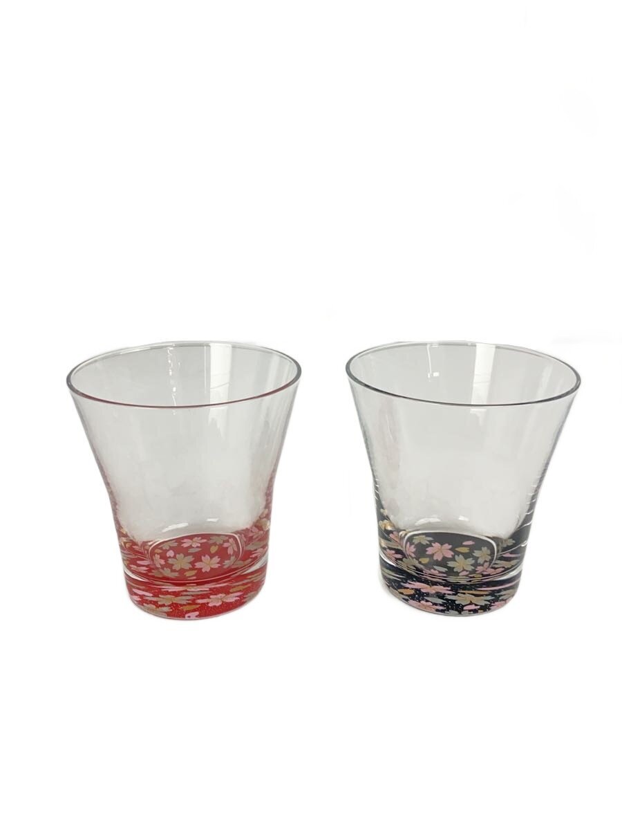 【中古】NARUMI◆フリーグラス/タンブラー/2点セットペア/レッド/ブラック/桜/蒔絵//【キッチン用品】
