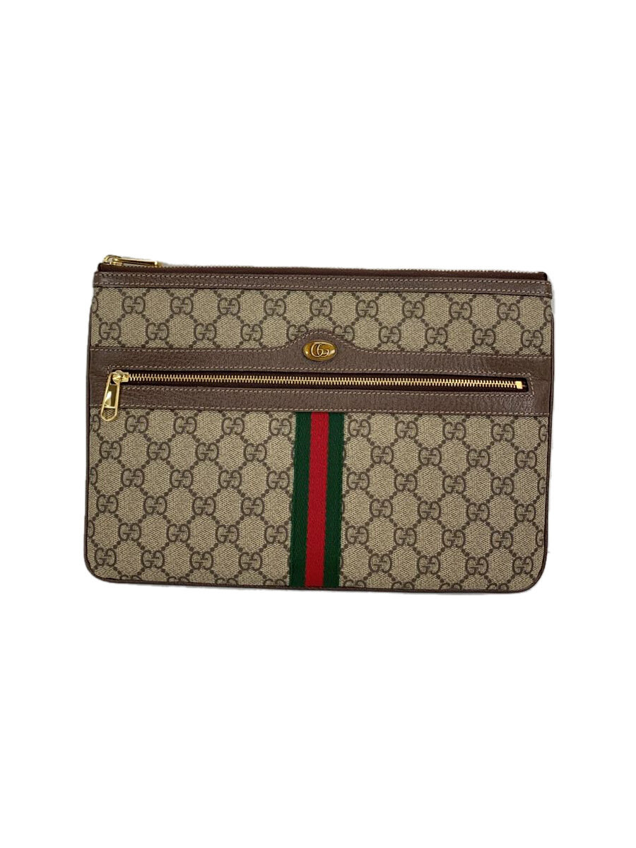 【中古】GUCCI◆クラッチペダル御徒面子/オフィディア/GGスプリーム/PVC/赤銅色/517551//【御徒面子】