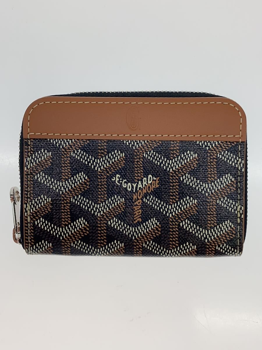 【中古】GOYARD◆コインケース[仕入]/帆布/BRW/杉綾模様/レディース【服飾雑貨他】