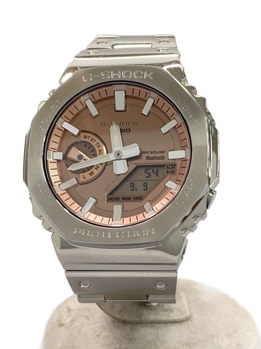 【中古】CASIO◆ソーラーウオッチ_G-SHOCK/デジアナ/ステンレス鋼/BRW/SLV【服飾雑貨他】