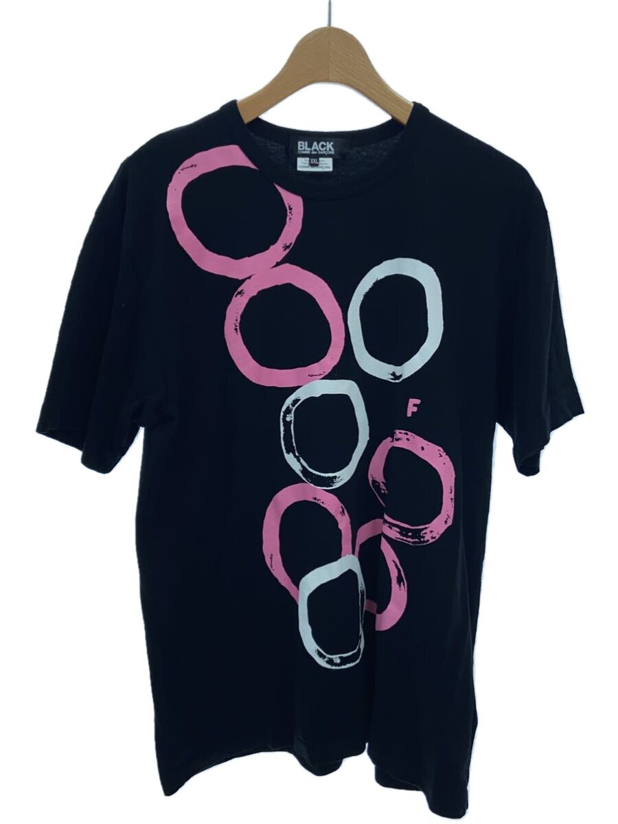 【中古】BLACK COMME des GARCONS◆23SS/AD2022/プルオーバー/クルーネックカットソー/XXL/綿織物/BLK/黒/1K-T501【メンズウェア】