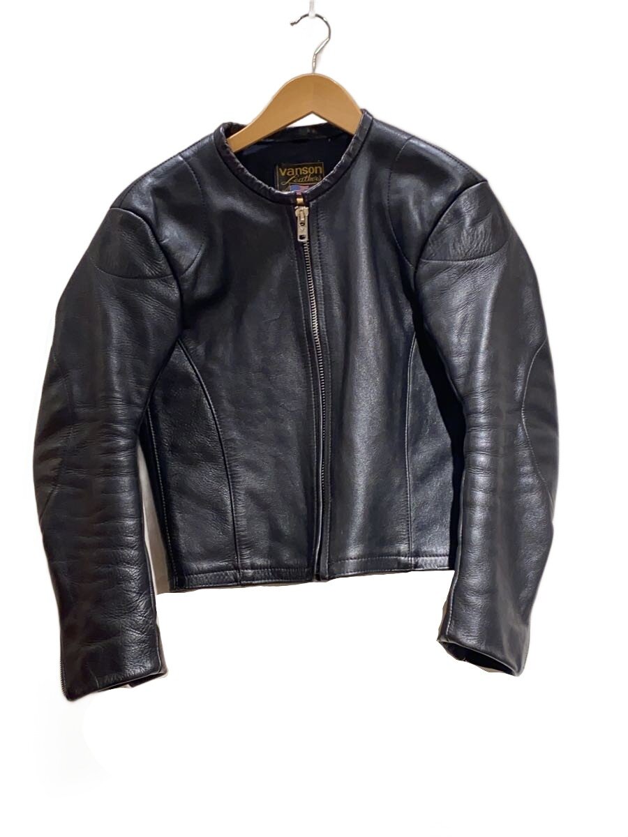 【中古】VANSON◆レザージャケット・ブルゾン/38/レザー/ブラック/? NULL ?【メンズウェア】|2nd STREET 店