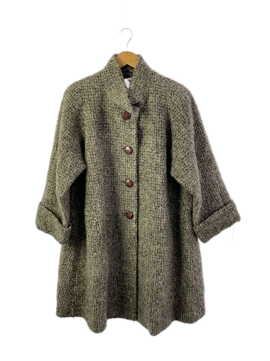 【中古】厚地の外套/9/羊毛/GRY【レディース御召しもの】