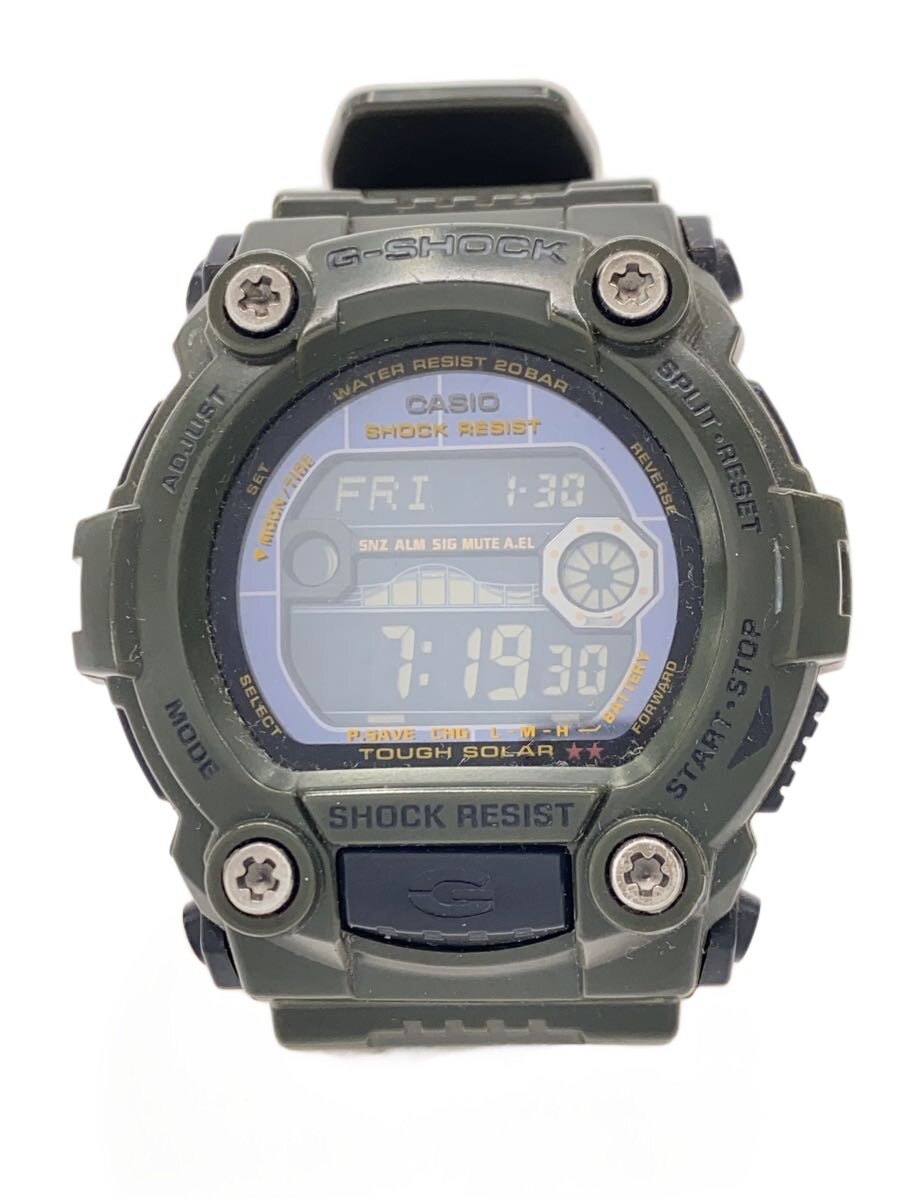 【中古】CASIO◆石英ウオッチ/デジタル/天然ゴム/BLK/KHK/GR-7900KG【服飾雑貨他】