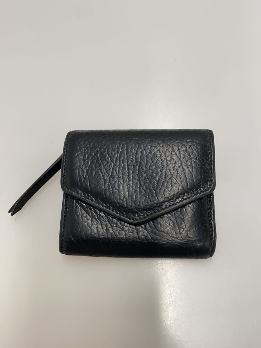 【中古】Maison Margiela◆3つ折り銭入れ/なめし革/BLK/メンズ/? NULL ?【服飾雑貨他】