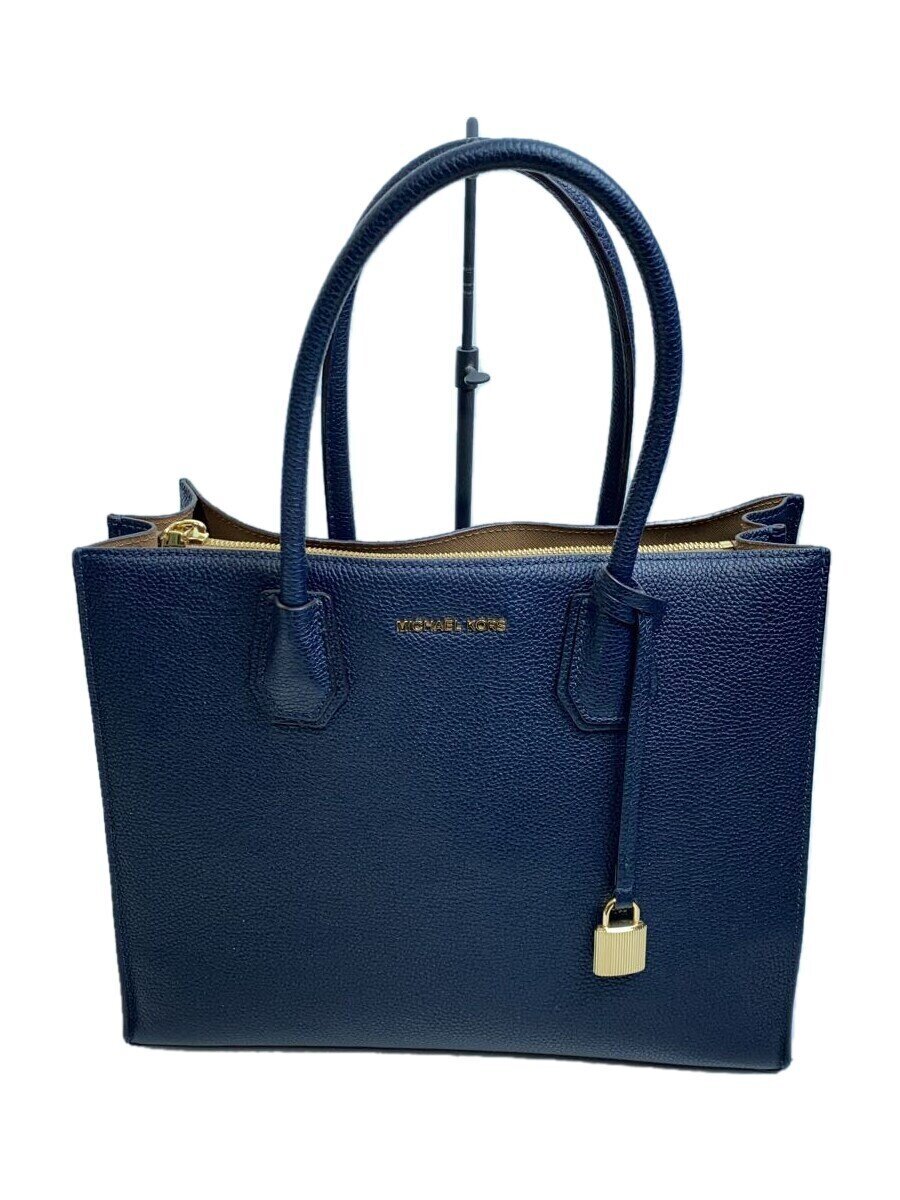 【中古】MICHAEL KORS◆ハンドバック/なめし革/NVY/無地/30F6GM9T3L【御徒面子】