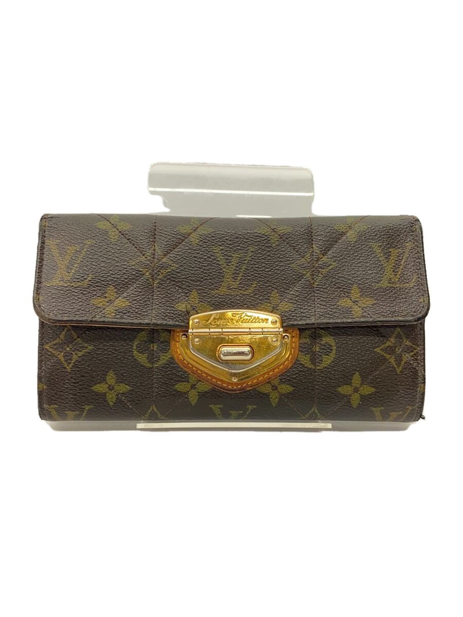 【中古】LOUIS VUITTON◆ポルト・フォイユ・サラ_モノグラム・エトワール_BRW/PVC/BRW/メンズ【服飾雑貨他】