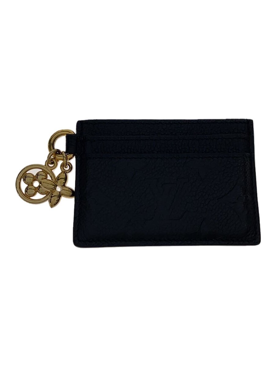【中古】LOUIS VUITTON◆ポルト・カルト・LV引きつける_モノグラム・アン工業プラント/なめし革/BLK/無地/レディース【服飾雑貨他】