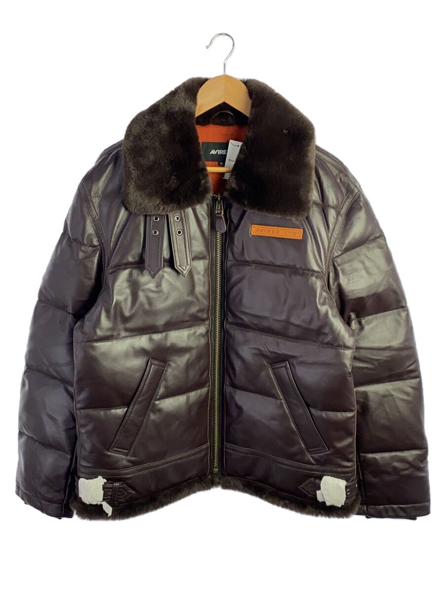 【中古】AVIREX◆なめし革上衣・上衣/XL/綿織物/BRW/無地/783-3250066【メンズウェア】