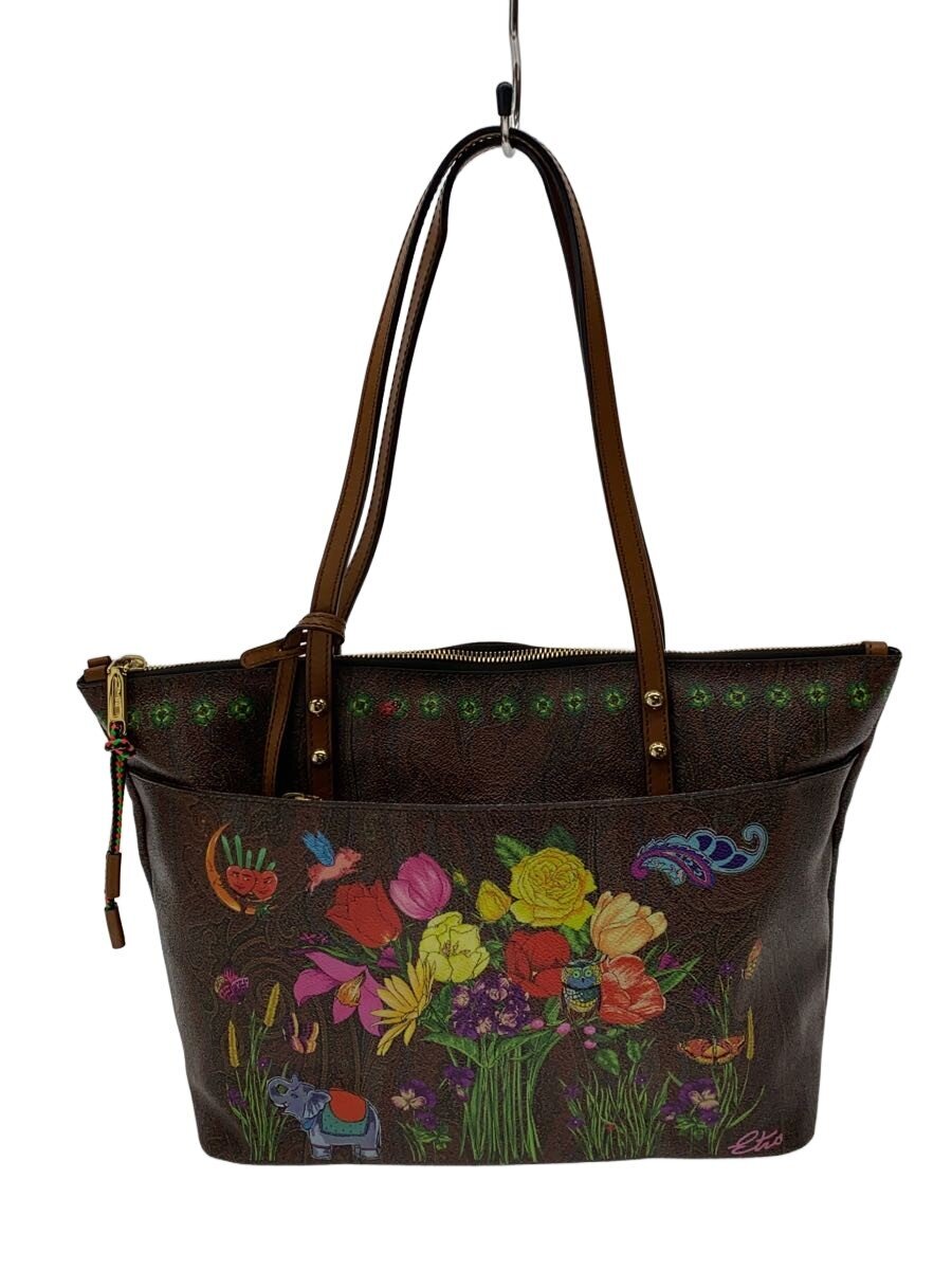 【中古】ETRO◆トートバッグ/--/マルチ色つや/ペーズリー【御徒面子】
