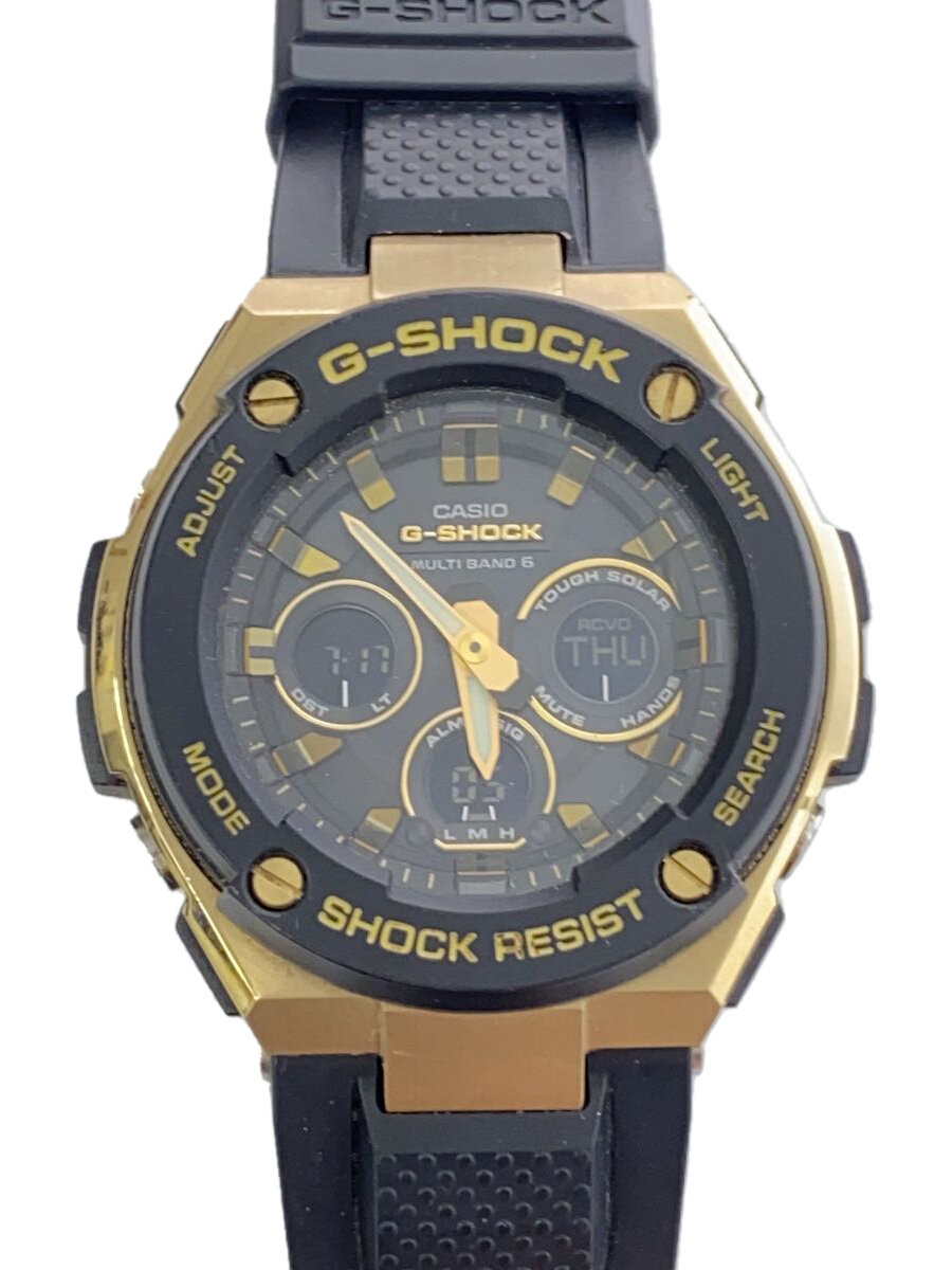 【中古】CASIO◆ソーラーウオッチ・G-SHOCK/デジアナ/天然ゴム/BLK/BLK【服飾雑貨他】