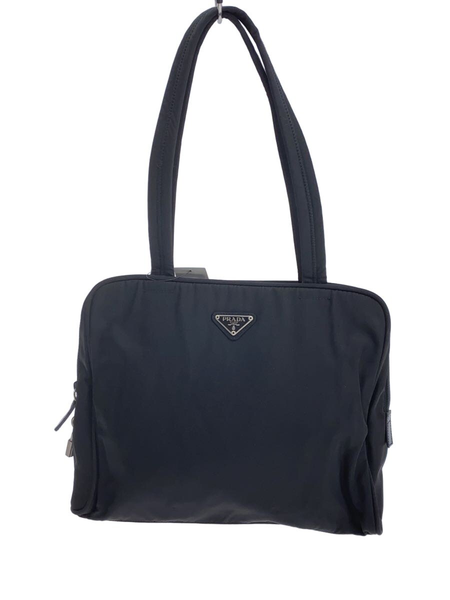 【中古】PRADA◆ハンドバック/ナイロン/BLK//【御徒面子】