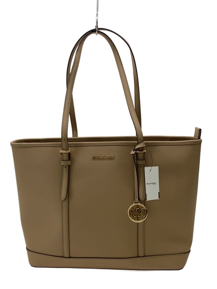 【中古】MICHAEL KORS◆トートバッグ/PVC/BEG/無地/35F0GTVT9L【御徒面子】