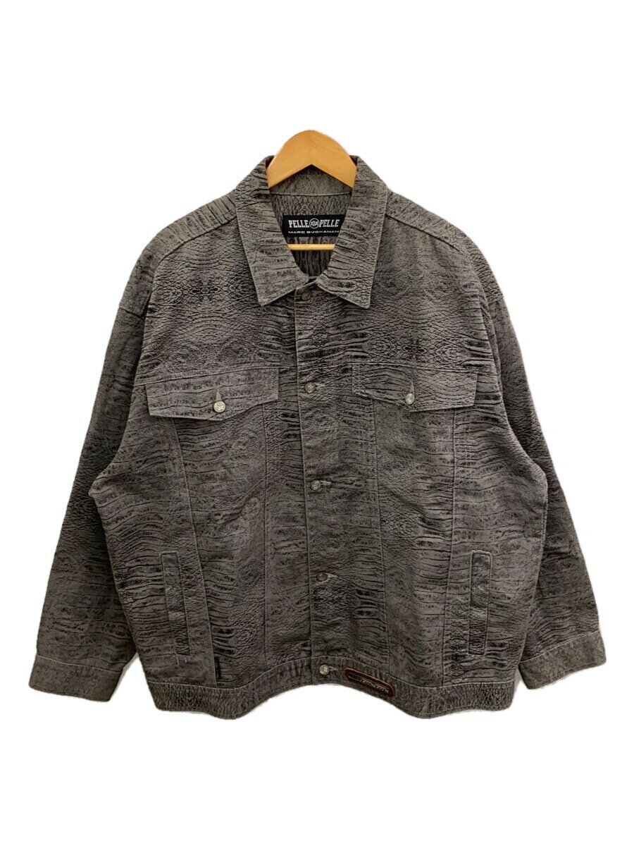 【中古】Pelle Pelle◆上衣/XL/綿織物/GRY/総柄【メンズウェア】