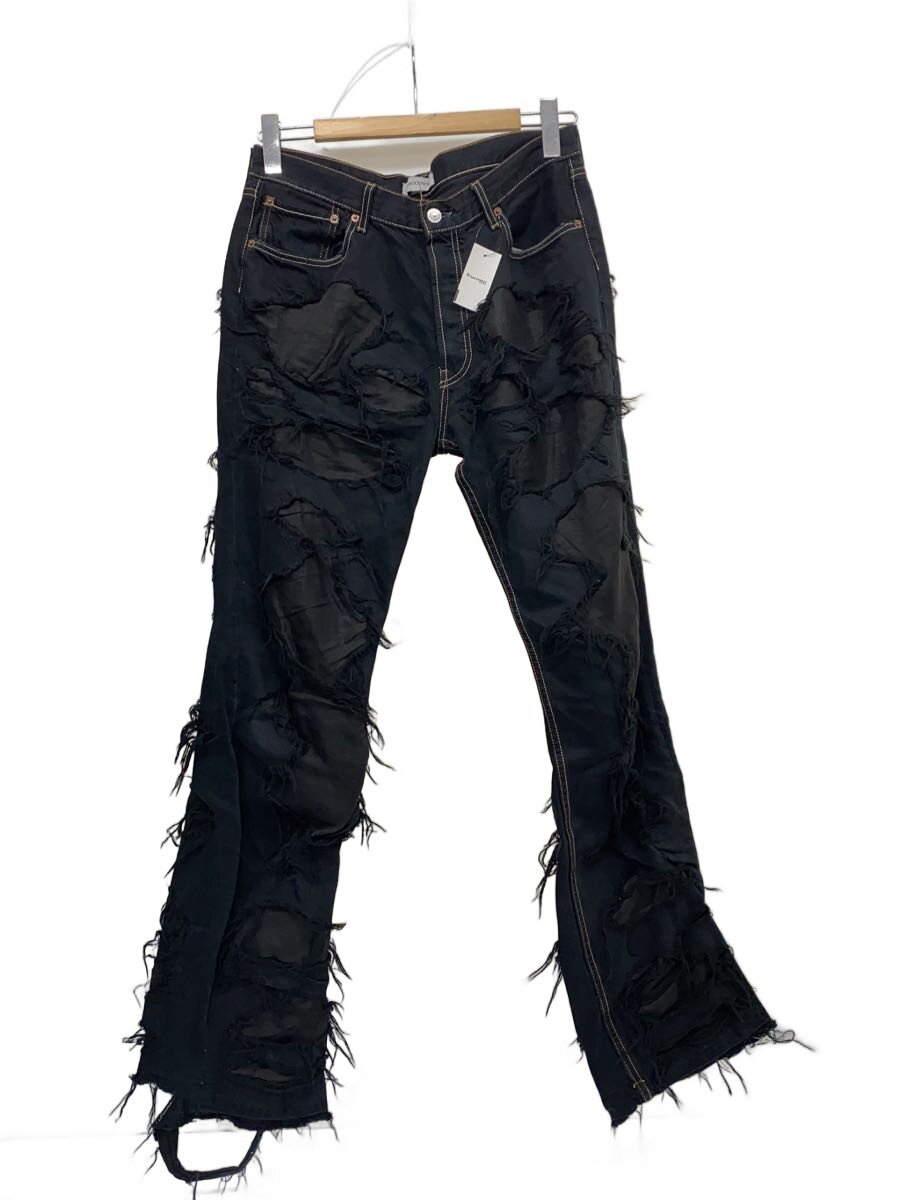 【中古】INNOCENCE NYC◆DESTROY DENIM PANTS/ボトム/34/デニム/BLK/無地【メンズウェア】｜2ｎｄ STREET 店