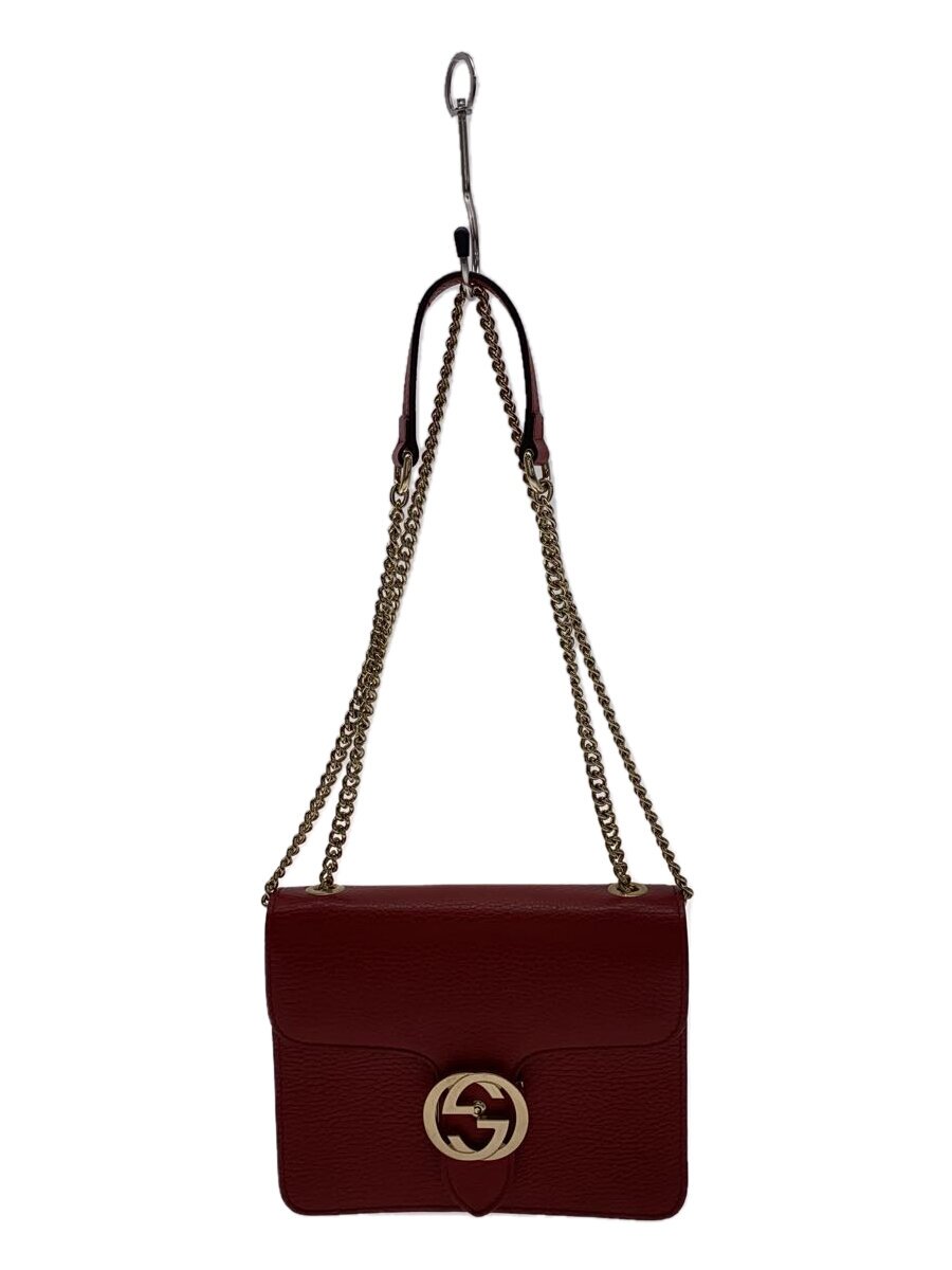 【中古】GUCCI◆インターロッキングG/チェーンショルダーバッグ/レザー/レッド/510304/グッチ//【バッグ】|2nd STREET 店