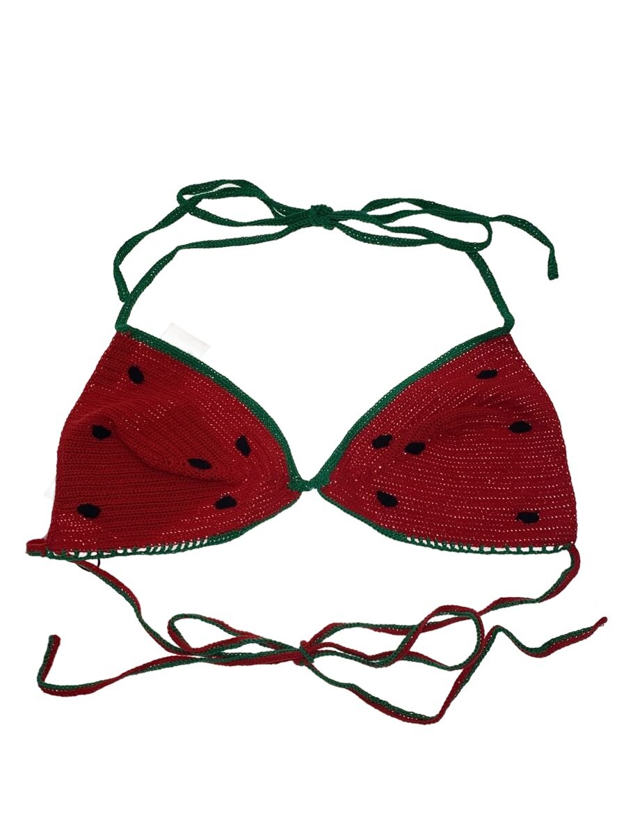 【中古】LOEWE◆WATERMELON CROCHET TOP/トップス/M/綿織物/RED//【レディース御召しもの】