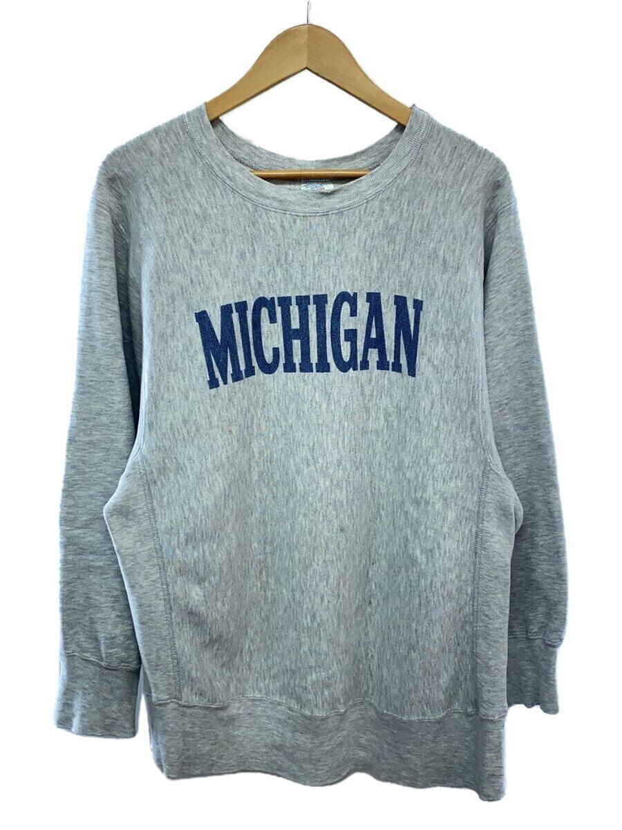【中古】Champion◆80s/RW/MICHIGAN/MADE IN USA/トリコタグ/流汗/染み込み/L/綿織物//【メンズウェア】