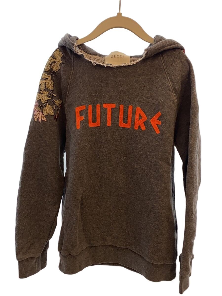 【中古】GUCCI◆FUTURE/パーカー/和柄刺しゅう/綿織物/GRY/475719 X5U39【キッズ】