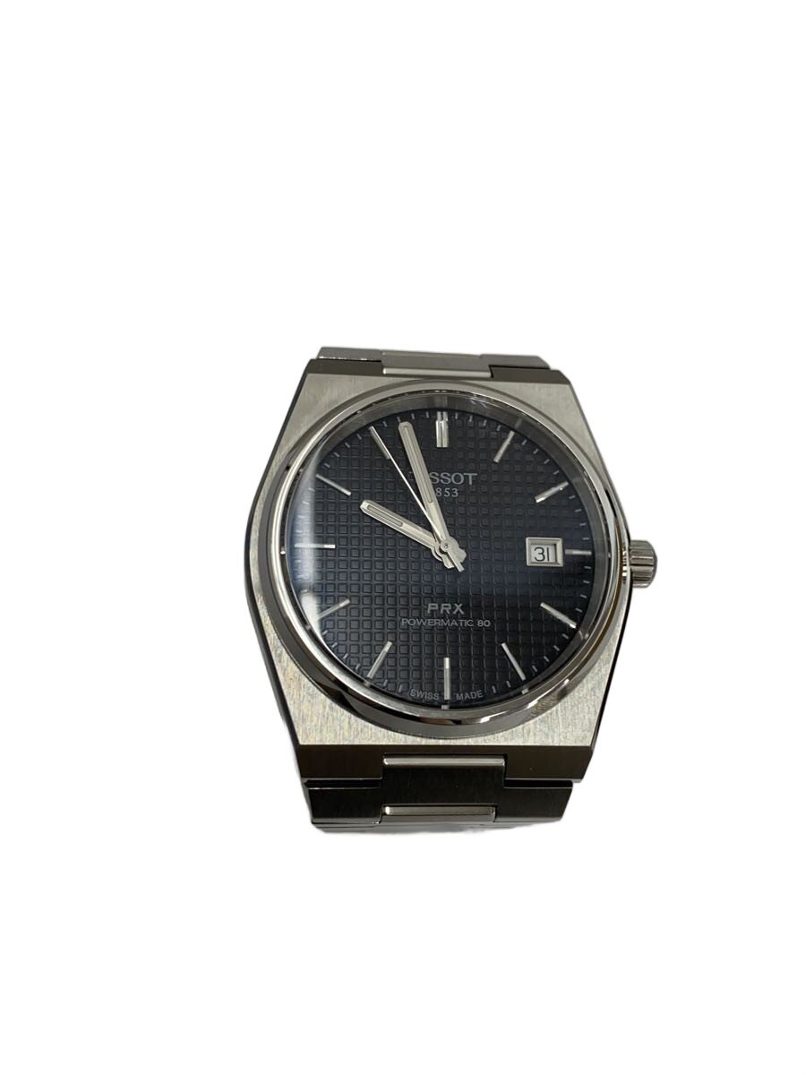 【中古】TISSOT◆自動小銃巻ウオッチ/アナログ/BLK/SLV/T137407A/PRX パワーマティック80【服飾雑貨他】