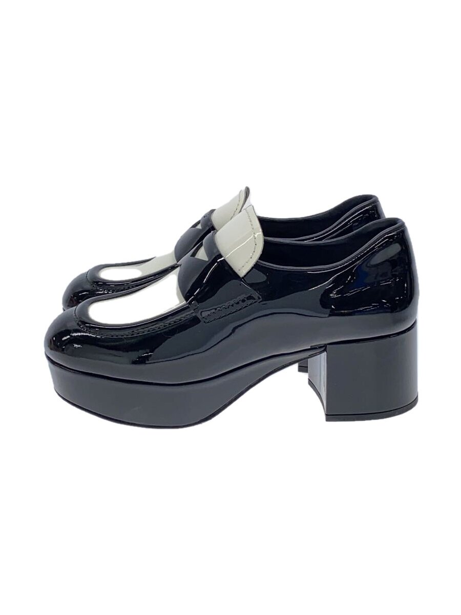 【中古】MIU MIU◆置き目毛皮/35/BLK/エナメル/36772【シューズ】