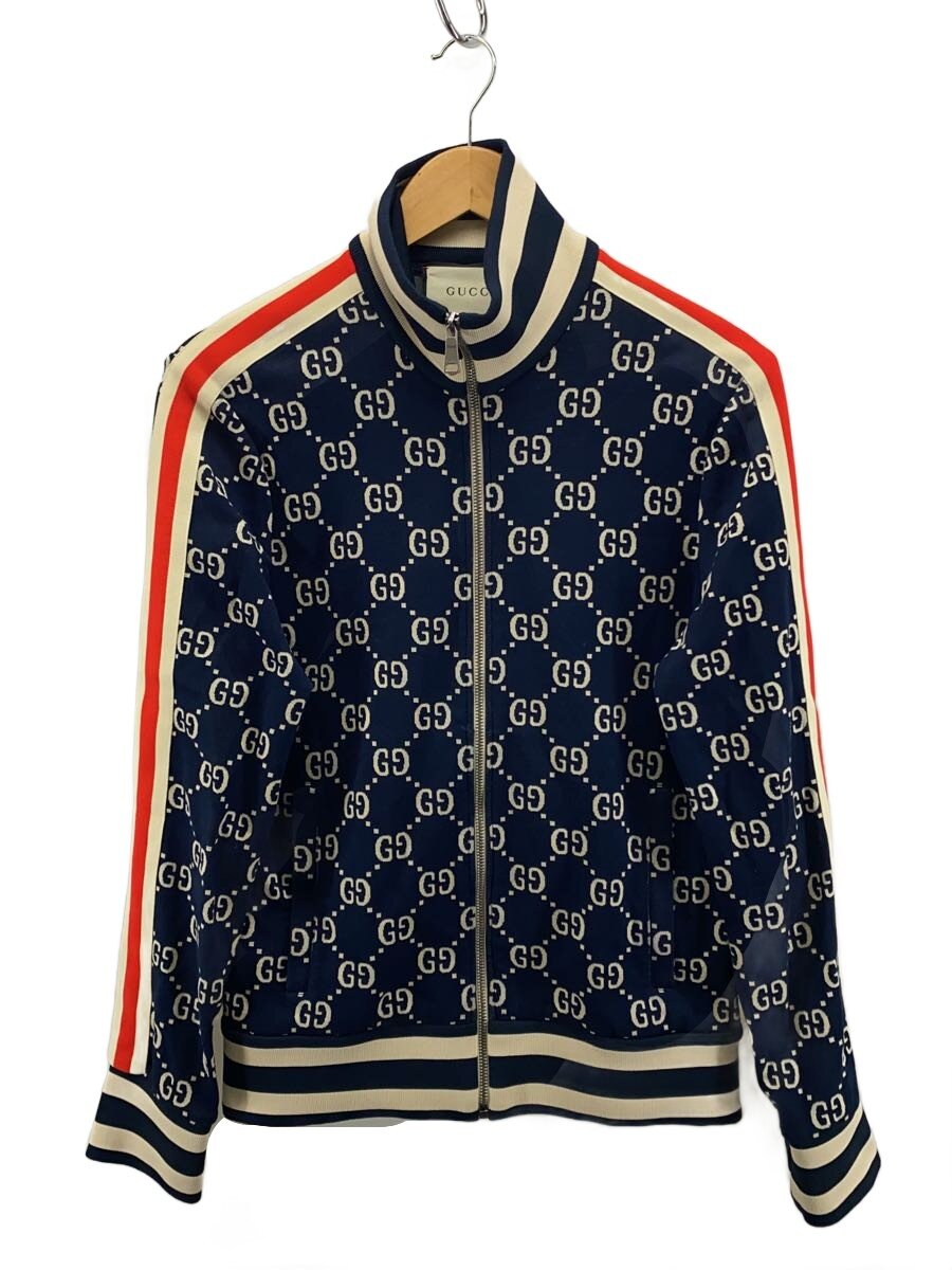 【中古】GUCCI◆GG Jacquard Cotton Jacket/ジップパーカー/--/ポリエステル/NVY【メンズウェア】|2nd STREET 店