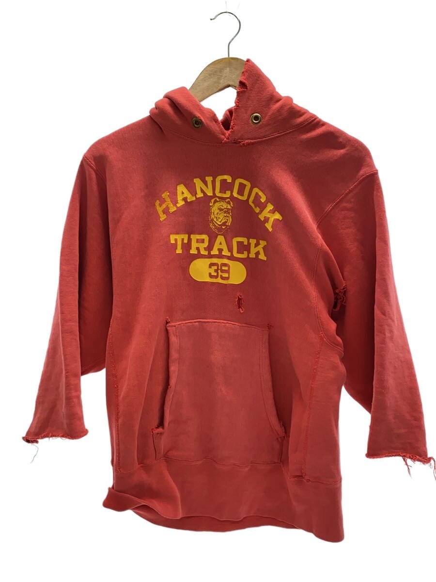 【中古】Champion◆パーカー/M/綿織物/RED/70s/単色下げ札/青単/胸刷り上げる【メンズウェア】
