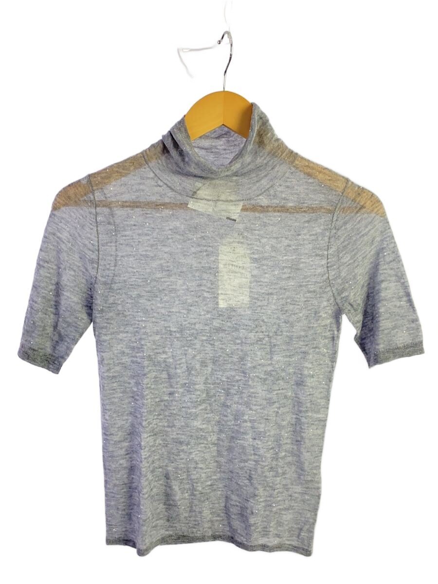 【中古】BALLSEY◆24AW/ミニスパンコールハーフスリーブプルオーバー/S/羊毛/GRY/11-02-44-02206//【レディース御召しもの】