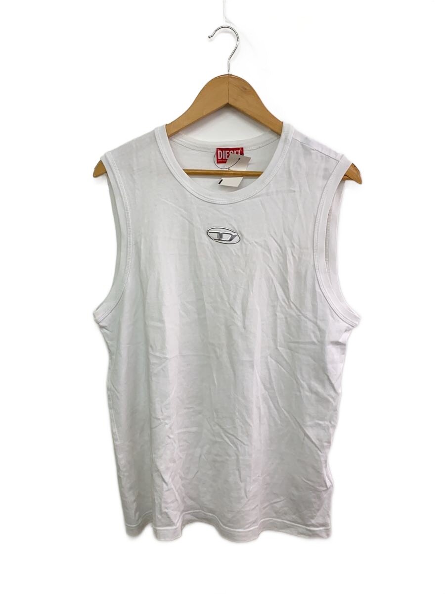 【中古】DIESEL◆貯蔵タンクいの一番/M/綿織物/WHT/無地/A15372/首元黄ばみ有/前ボディスシミ有【メンズウェア】