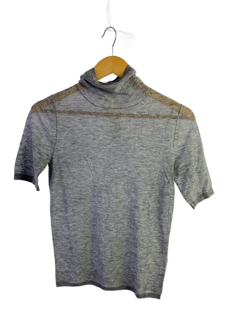 【中古】BALLSEY◆24AW/ミニスパンコールハーフスリーブプルオーバー/S/羊毛/GRY/11-02-44-02206//【レディース御召しもの】