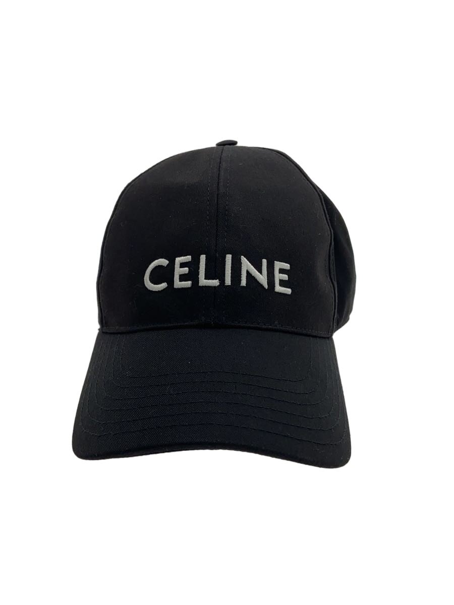 【中古】CELINE◆ロゴタイプ野球旗がしら/M/綿織物/BLK/メンズ/2AUS9242N//【服飾雑貨他】