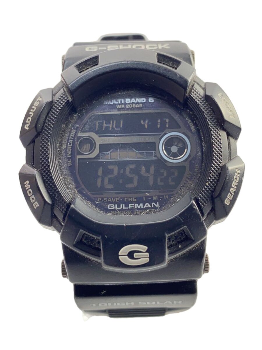 【中古】CASIO◆ソーラーウオッチ・G-SHOCK/デジタル/BLK【服飾雑貨他】
