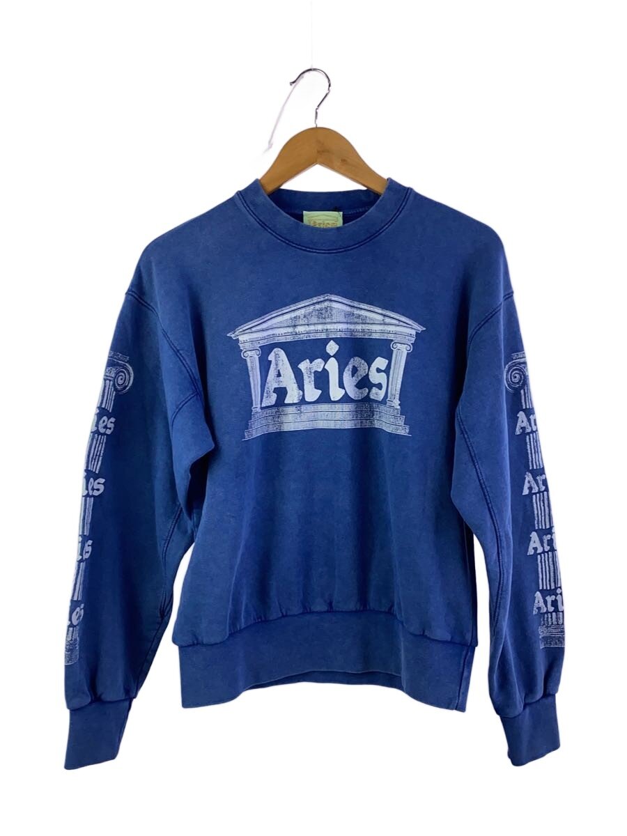 【中古】ARIES◆AGED ANCIENT COLUMN SWEAT/汗水/S/綿織物/BLU/ar20033//【レディースお召しもの】