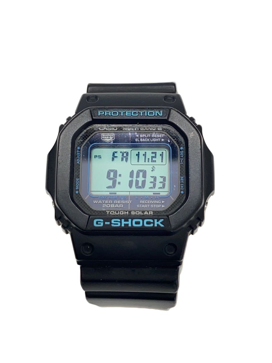 【中古】CASIO◆ソーラーウオッチ・G-SHOCK/デジタル/天然ゴム/BLK【服飾雑貨他】