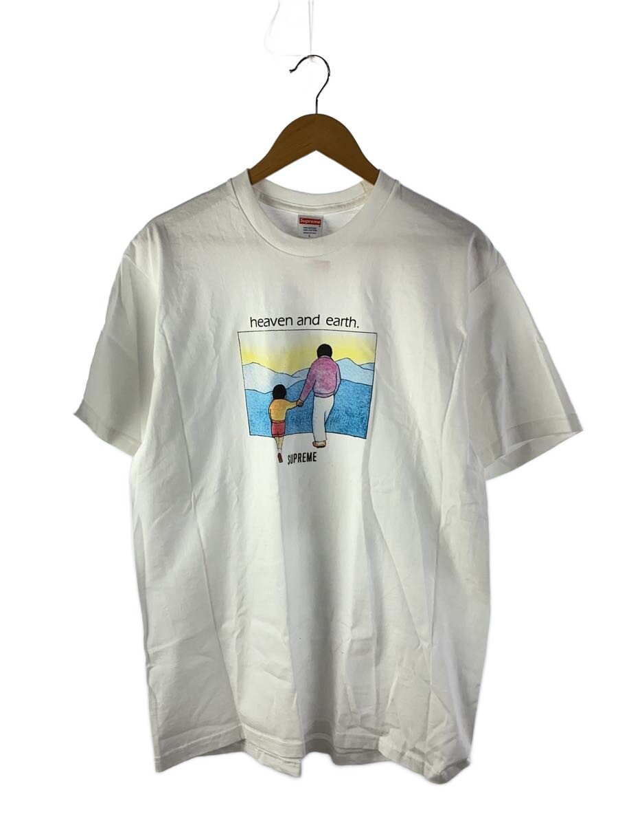 【中古】Supreme◆19AW/Heaven and Earth Tee/L/綿織物/WHT/無地【メンズウェア】