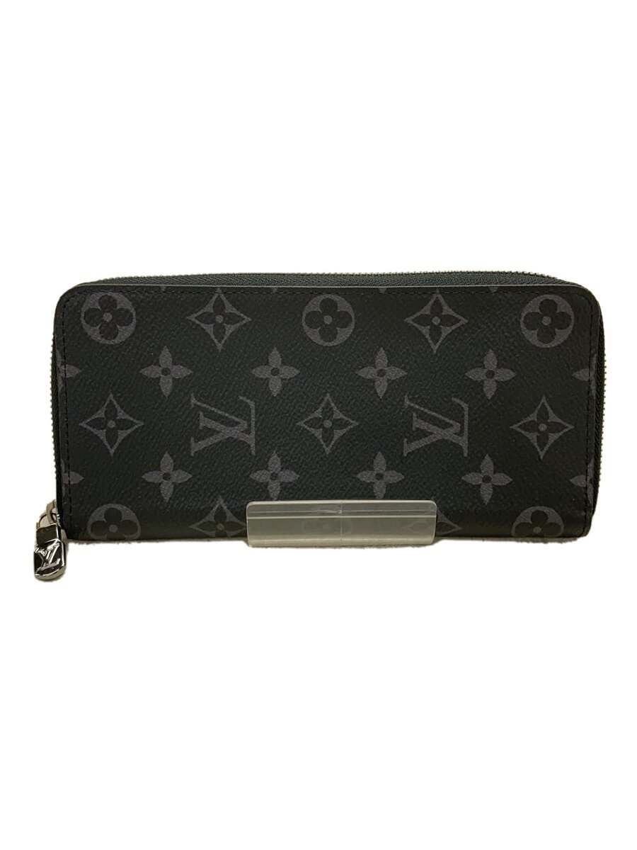 【中古】LOUIS VUITTON◆ジッピー・ウォレット・ヴェルティカル_モノグラム・エクリプス_BLK/PVC/BLK/総柄/メンズ【服飾雑貨他】