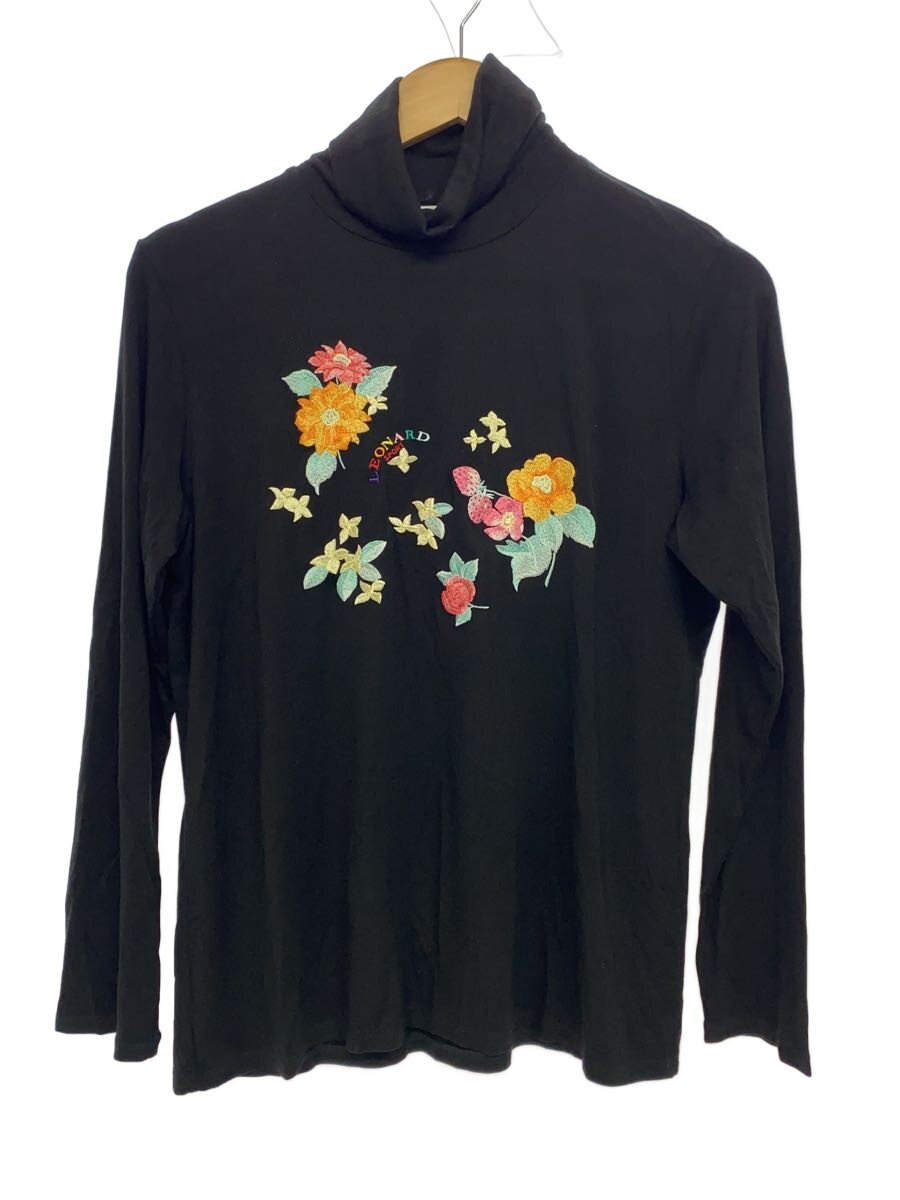 【中古】LEONARD◆長袖カットソー/42/--/BLK/花柄/0588002【レディース御召しもの】