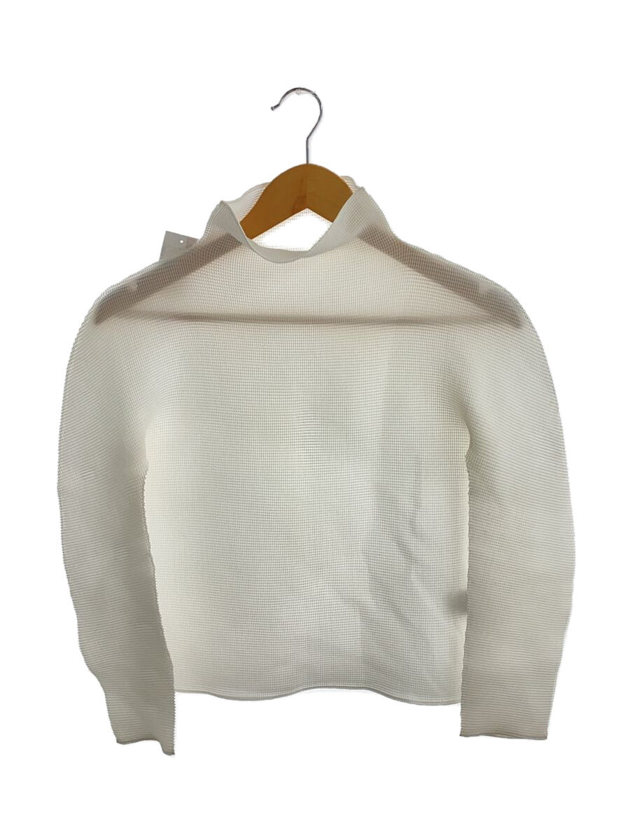 【中古】me ISSEY MIYAKE◆長袖カットソー/--/ポリエステル/WHT/MI43FJ201【レディース御召しもの】