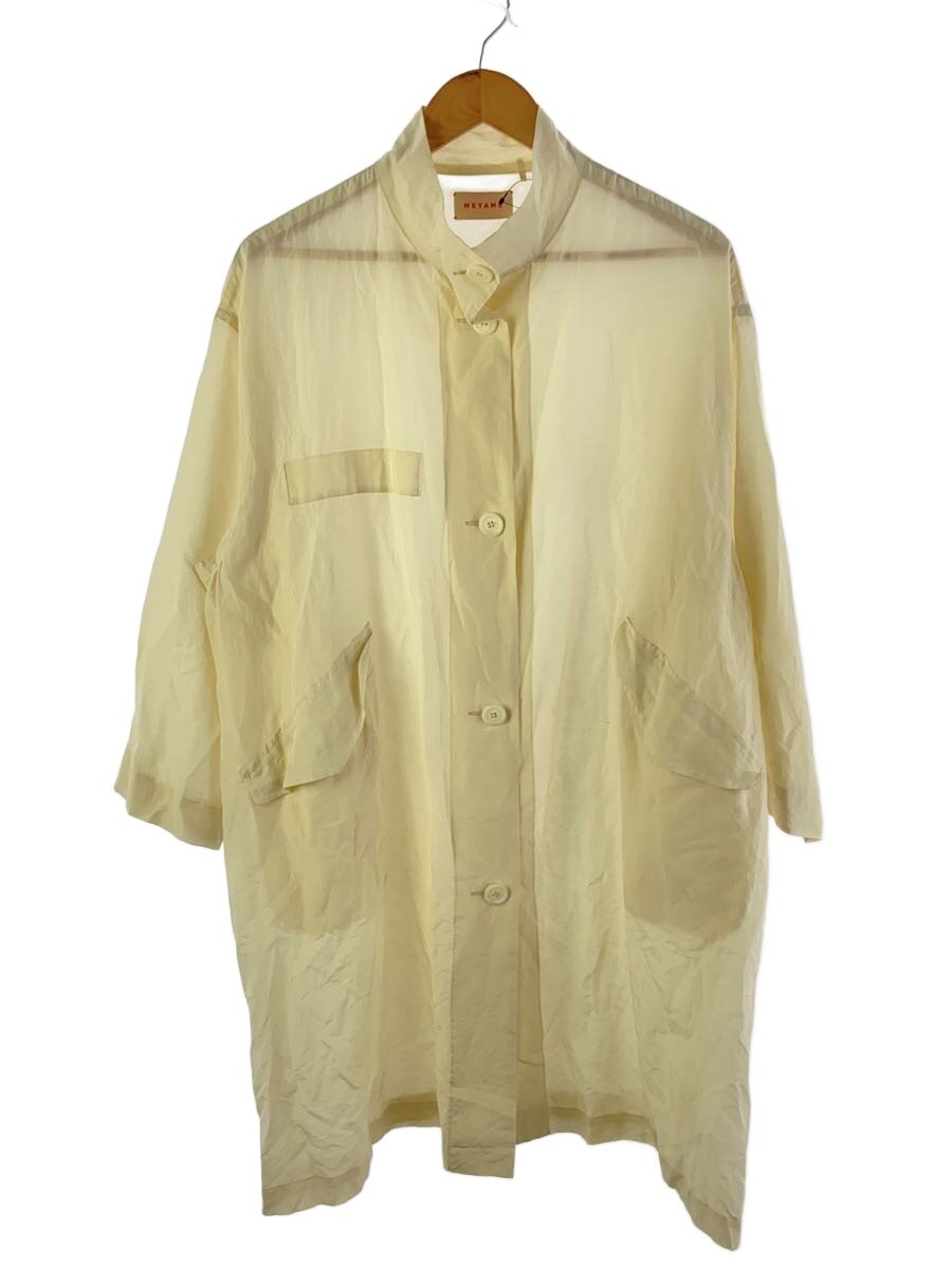 【中古】MEYAME◆COTTON SILK LONG COAT/FREE/綿織物/IVO/MEY1817【レディース御召しもの】