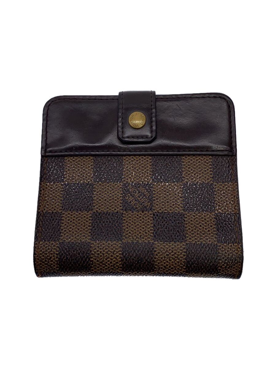 【中古】LOUIS VUITTON◆コンパクト・ジップ_ダミエ・エベヌ_BRW/PVC/BRW/レディース【服飾雑貨他】｜2ｎｄ STREET 店