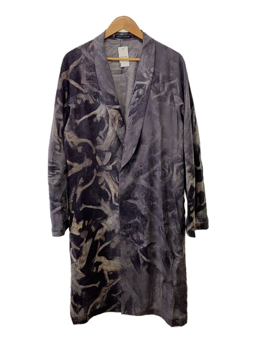 【中古】yohji yamamoto POUR HOMME◆SHAWL COLLAR HELL PRINT DRESS/1/シルク/GRY/HS-D04-412【メンズウェア】｜2ｎｄ STREET 店