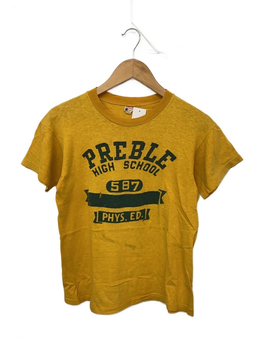 【中古】Champion◆60s/PREBLE HIGH SCHOOL/ティーシャツ/幽客曳き船/穴有/M/綿織物/YLW//【メンズウェア】