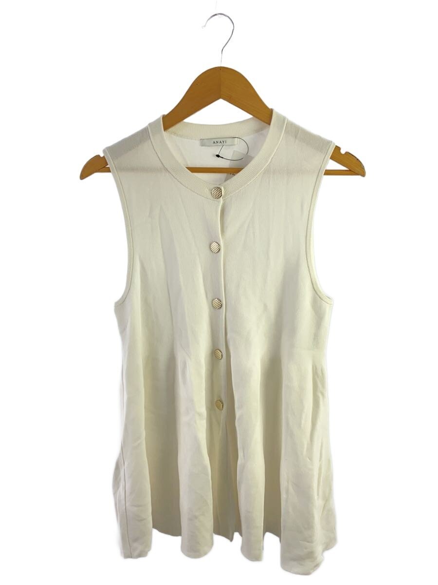 【中古】ANAYI◆24SS/ティアードミラノリブジレ/トップス/38/綿織物/WHT/102418-16-770-01-380【レディース御召しもの】