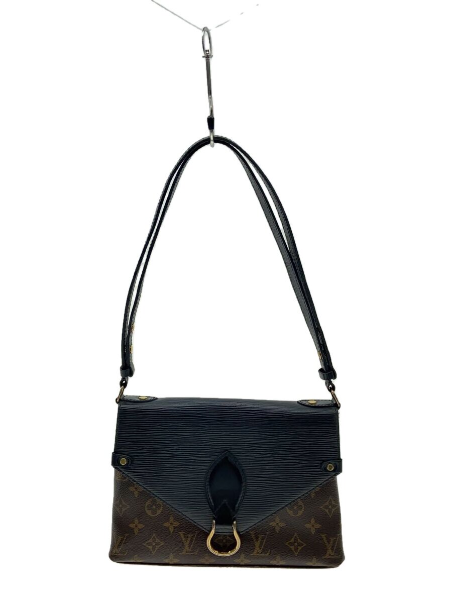【中古】LOUIS VUITTON◆サン・ミシェル_モノグラム・帆布_エピ_ノワール/牛皮/BRW【御徒面子】