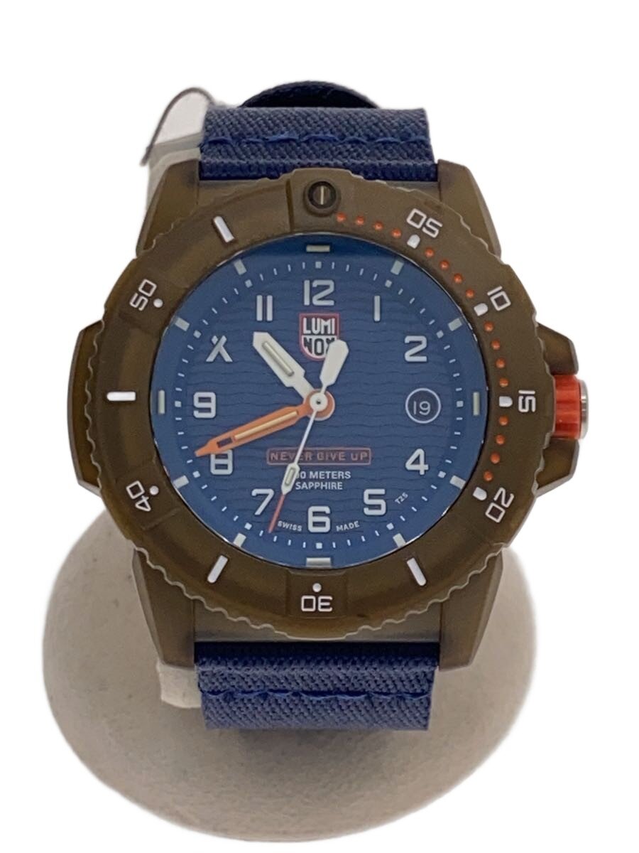 【中古】LUMINOX◆石英ウォッチ/BEAR GRYLLS SURVIVAL ECO/アナログ/BLU/3703//【服飾雑貨他】