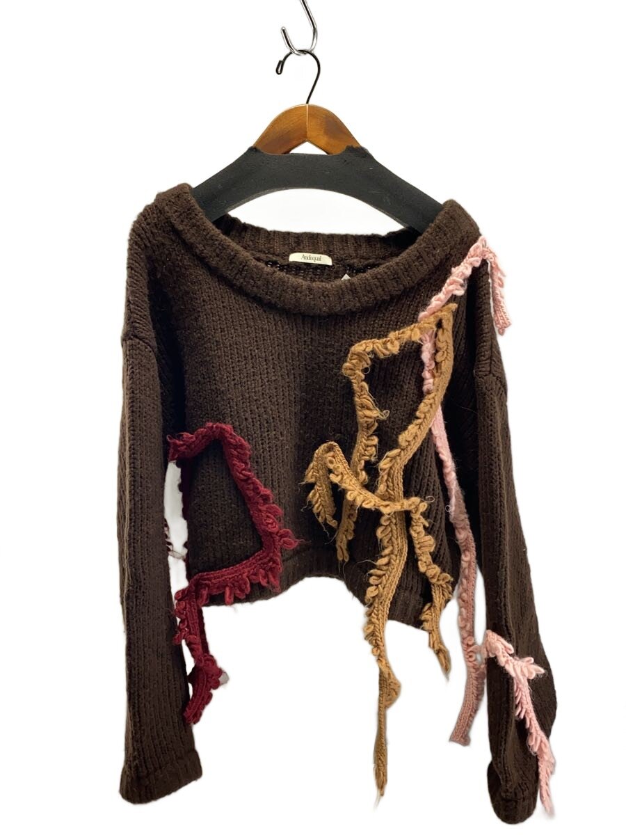 【中古】asymmetry fringe knit/andequal/ニット・セーター/ブラウン【レディースウェア】｜2ｎｄ STREET 店