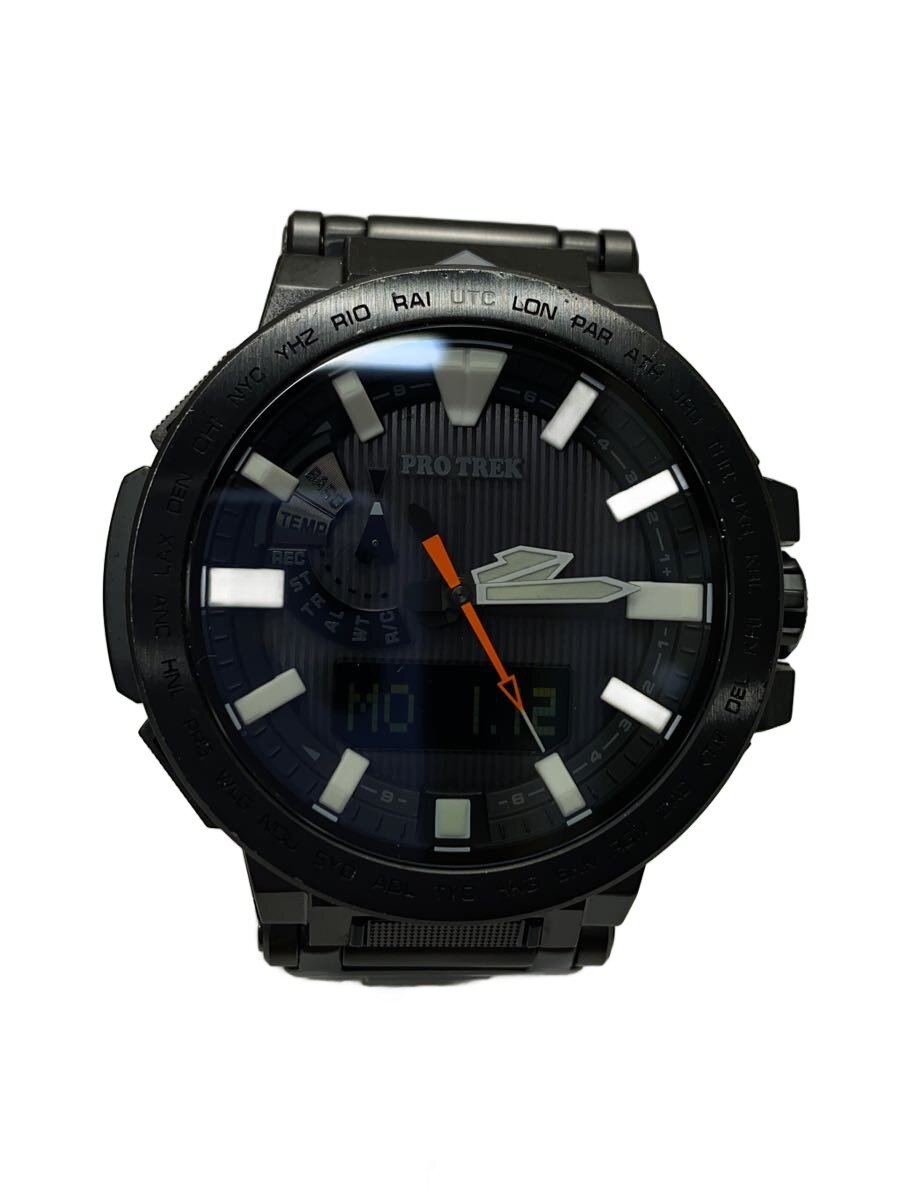【中古】CASIO◆ソーラー腕時計・PROTREK/デジアナ/BLK/SLV【服飾雑貨他】｜2ｎｄ STREET 店
